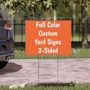 Custom Yard Signs Free Stakes Commercial Signs Personalized Lawn Sign - Picture 1 of 5