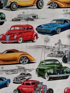 ALEXANDER HENRY CHOPPED & CHANNELED HOT RODS PREMIUM COTTON PATCHWORK FABRIC '06 - Picture 1 of 6
