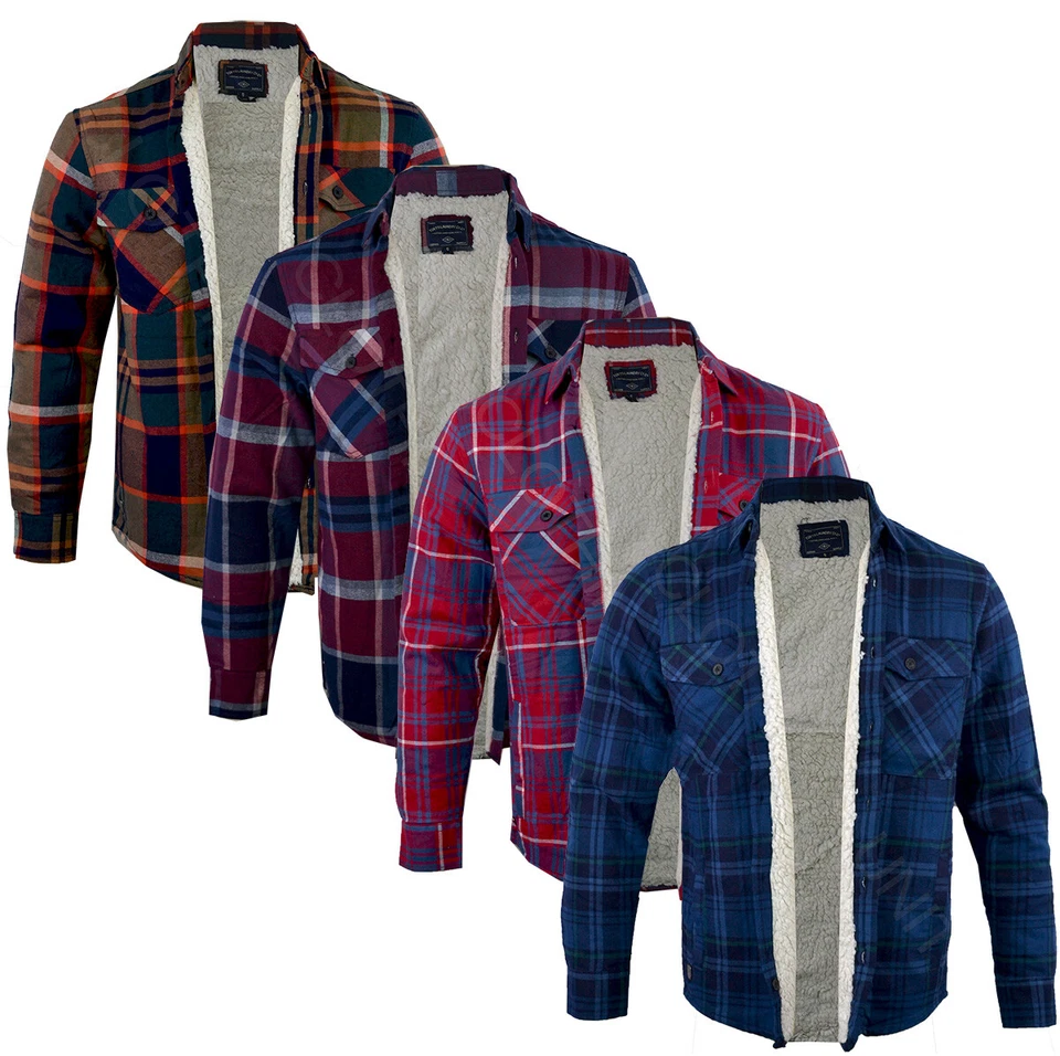 Mens Tokyo Laundry Sherpa Lined Flannel  Lumberjack Check Shirt Button Up S-XL - Image 1 of 1