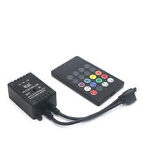 Music Remote Controller for RGB 5050/3528/2835 LED Strip Light 20 Key IR Black E