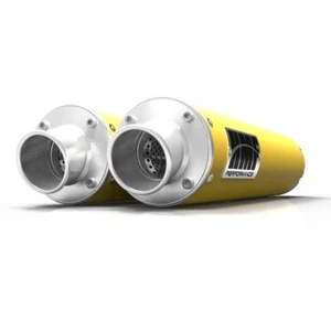 HMF Performance Series Yellow Dual Slip On Exhaust Pipe Can-Am Renegade 1000 - Picture 1 of 3