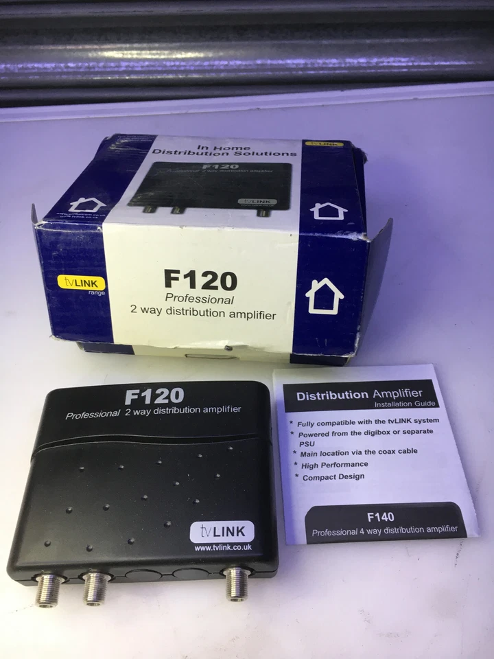 Global F120 “F” TV Link 2 Way SKY TV FM UHF Signal Booster Amplifier #BOX167 - Image 1 of 1