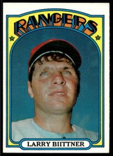1972 Topps 122 Larry Biittner   Texas Rangers  RC Baseball Card