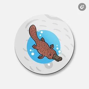 Platypus Animal | 4'' X 4'' Round Decorative Magnet - Picture 1 of 2