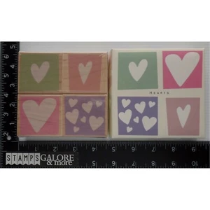 Hero Arts Rubber Stamps POETIC PRINTS LL898 GRAPHIC HEARTS VALENTINES LOVE  - Picture 1 of 2