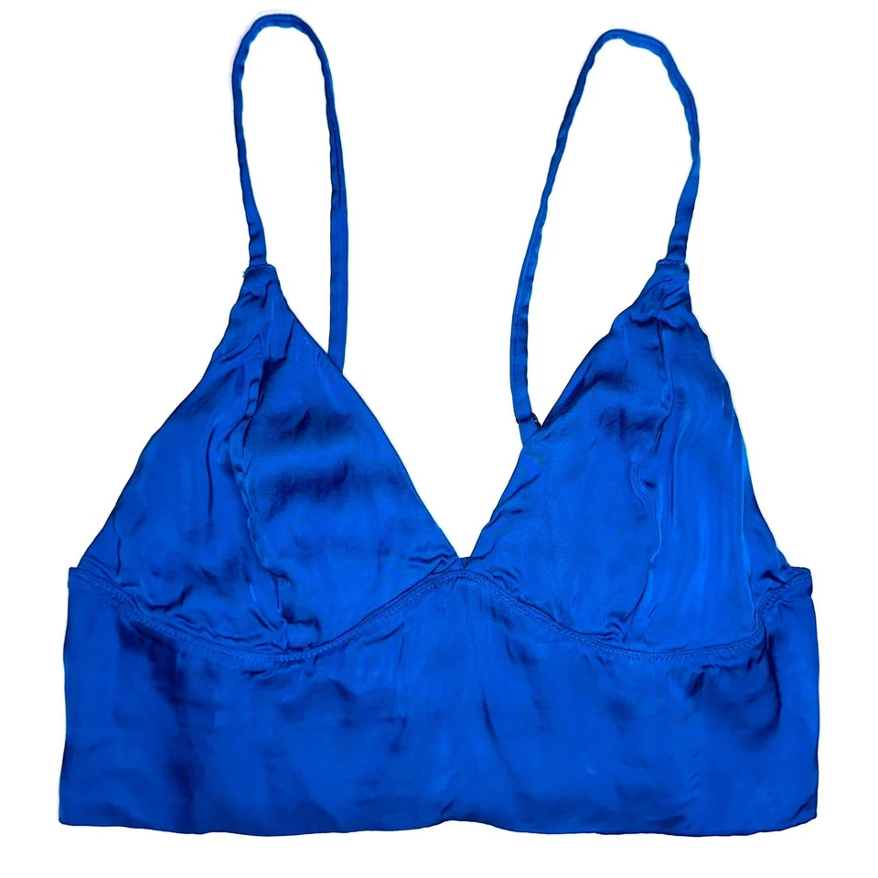 Top corto Aerie azul real satinado palangre talla mediana Foto 1 de 4