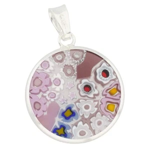 Glass OfVenice Murano Glas Millefiori Anhänger in Silberrahmen 3/4" - Bild 1 von 4