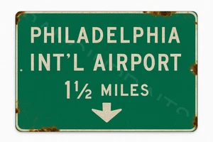 Philadelphia Airport Aluminum Highway Metal Sign - Picture 1 of 1
