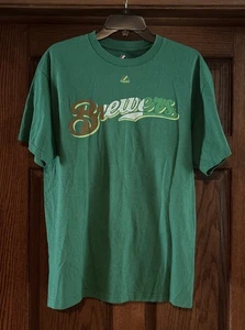 Camiseta majestuosa de los Milwaukee Brewers para hombre grande MLB béisbol verde día de San Patricio - Imagen 1 de 7