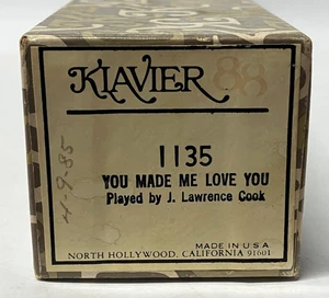 Klavier 88 Player Piano 1135 You Made Me Love You Played by Lawrence Cook  - Picture 1 of 4