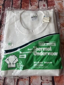 Vintage Deadstock Deep North Boys Heavyweight Thermal Underwear L/S Size Large - Picture 1 of 8