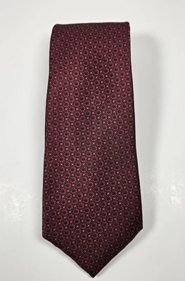 John Henry 经典丝绸勃艮第领带蓝色圆点 — 第 1/4 张图片