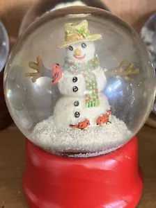 Snow Globe Snowman With A Red Base - Picture 1 of 3