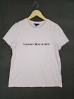 Tommy Hilfiger T-shirt size large pink embroidered flag logo casual