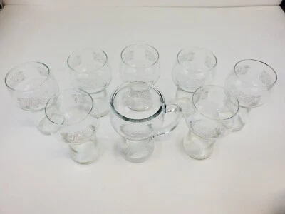 Vintage Blanco Logo Pepsi Cola 7 Vasos, 1 Taza Foto 1 de 4