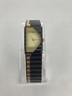 Jf Watch Company 17mm 2-tone Deco Half Moon Quartz Watch W/bracelet & Battery