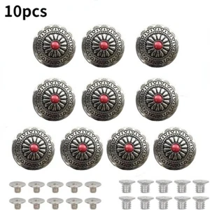 10 Pcs Screw Back Buttons Vintage Imitation Turquoise Replacement Buckle DIY - Picture 1 of 17