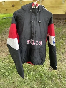 Chicago Bulls 90s STARTER Puffer 1/2 Zip Breakaway Jacket XL Pullover Vintage NBA - Bild 1 von 16