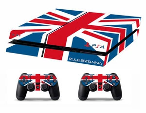 PS4 vinyl Skin Stickers union jack style for Console & 2 controllers - Picture 1 of 1