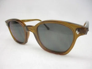 Pentax Hoya Sonnenbrille klassisch 60er Jahre Stil Hornrand individuell honiggrau 50 groß - Bild 1 von 6