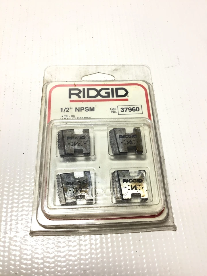 Ridgid 37960 Alloy Pipe Dies 1/2"NPSM 14 TPI-RH for 0R/11R/00R/111R/12R/30A/3... - Image 1 of 4