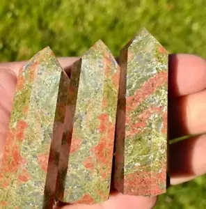 1lb Wholesale Lot Natural Unakite Healing Crystal Point Stone Wand Reiki Decor - Picture 1 of 16