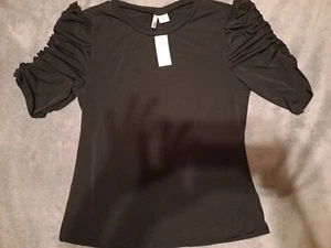 Camicia camicetta nera Dalin manica a 3/4 taglia media manica bellissima  - Foto 1 di 8