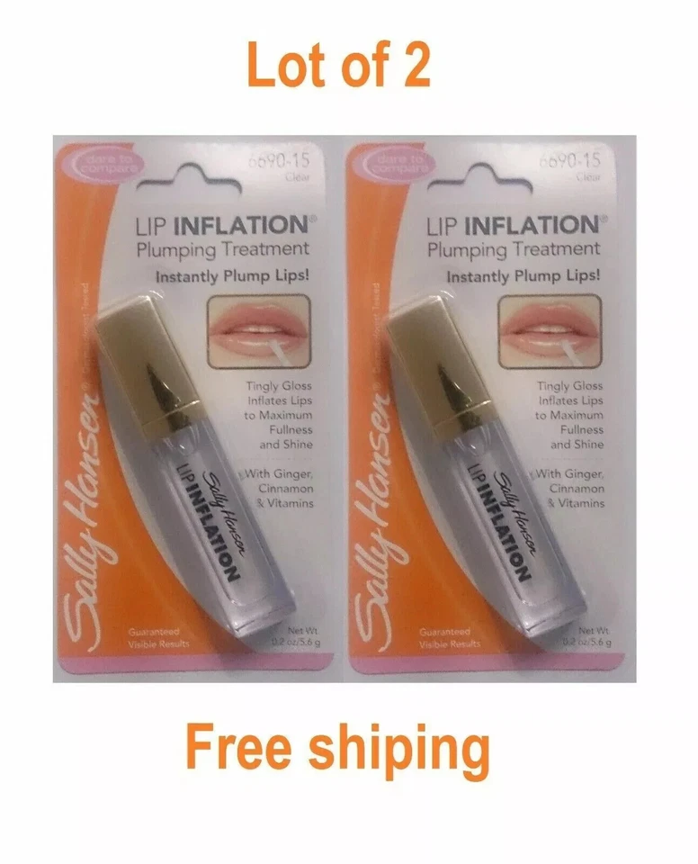 (Lot of 2).Sally Hansen Lip Inflation Plumping Treatment - 6690-15 Clear gloss - Image 1 of 3