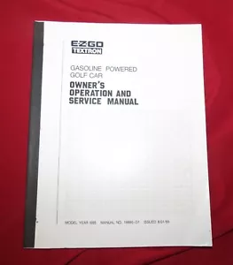 1985 E-Z-GO TEXTRON GASOLINE POWERED GOLF CART OPERATIONS & SERVICE MANUAL - Picture 1 of 2