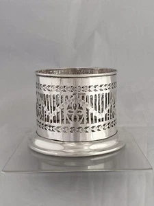 Sterling Silver Wine Bottle Coaster 1906 London MAPPIN & WEBB Antique EDWARDIAN - Picture 1 of 10