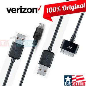 Verizon 6FT USB to Lightning/30-Pin Charge Data Cable for iPhone 13/12/11/X/5S/4 - Picture 1 of 39