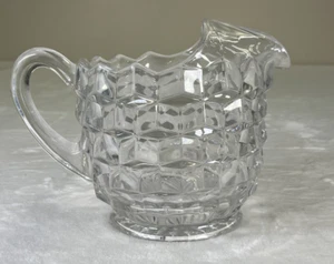 Fostoria American Pitcher Clear Round Cubist Crystal 6.25" Jug Ice Lip 48oz 2056 - Picture 1 of 9
