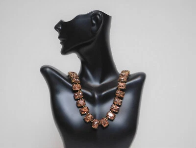 J. Collar Crew Brillante Ámbar Estrás Rectángulo Declaración Nuevo con Etiquetas Foto 1 de 4