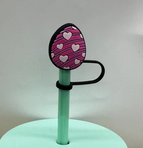 Huevo de Pascua Rosa Corazones Paja Cubierta Topper - Imagen 1 de 4