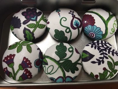 Handmade Fabric Button Magnets In Liberty Fabric - Image 1 of 2