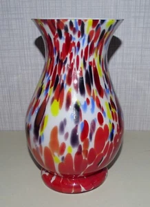 Design Vase Glas bunte Flecken im 80er Jahre Style höhe 24cm - Bild 1 von 6