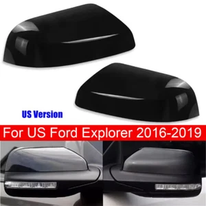 For US Ford Explorer 2016-2019 Rearview Side Mirror Cover Wing Cap Trim Black - Picture 1 of 6