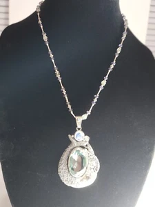 Collar de piedra lunar sirena de plata esterlina Sajen - Imagen 1 de 3