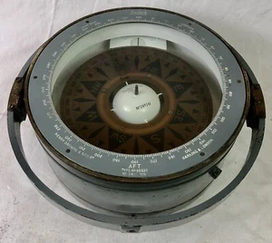 Vintage Henry Browne & Sons Large Sestrel Ship's Compass, Gimbal, Royal Navy - Picture 1 of 22