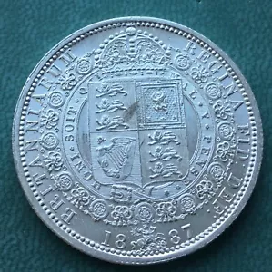 More details for high grade 1887 silver victoria halfcrown coin