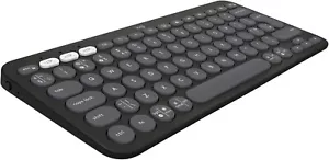 Logitech Pebble Keys 2 K380S Bluetooth Wireless Keyboard UK Layout - Black - Picture 1 of 2