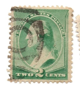 1887 Estampillas de Estados Unidos SC#213 2c Washington Estampilla Usada Ligeramente Bisagras (a1) - Imagen 1 de 1