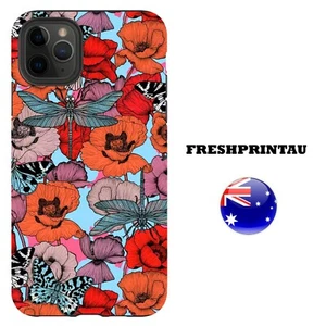 Shockproof Case Cover Dragonfly Colourful Floral Pattern Design Tiger Blue Red - Picture 1 of 2