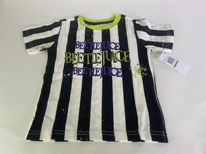 Beetlejuice Striped Short Sleeve Tee T-Shirt Top Kids Boys Girls Size 3T - Picture 1 of 5