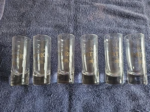 Set Of 6 Tequila Patron Silver Lettering Clear Double Shot Glasses - Picture 1 of 3