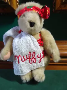 MUFFY VANDERBEAR AT THE BEACH PELUCHE ORSO ANIMALE, ASCIUGAMANO, COSTUME DA BAGNO, ALTEZZA 8", ETICHETTA - Foto 1 di 13