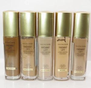 3 x 30ML MAX FACTOR RADIANT LIFT LONG LASTING FOUNDATION SPF 30 - CHOOSE SHADE - Picture 1 of 36