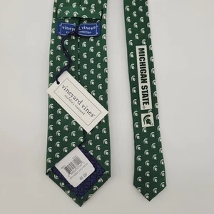 Vineyard Vines Michigan State Spartans Silk Necktie MSU Green NWT - Picture 1 of 6