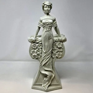 Design Toscano Wild Rose Siren ART NOUVEAU White Stone Polyresin? Vase 31233 - Picture 1 of 10
