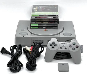 PlayStation 1 PS1 Bundle SCPH-7501 Controller 4 Games Memory Card VG TESTED L@@K - Picture 1 of 24